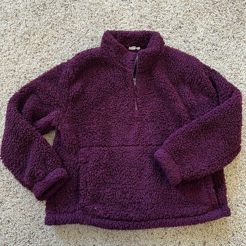 Gap fuzzy fleece zip up sweatshirt